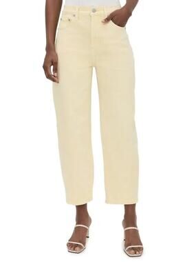 EVEREVE PISTOLA Denim Eli Pants Barrel Leg Jeans Soft Buttercup Yellow Size 28